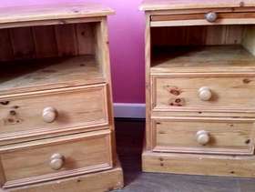 Freecycle Two pine bedside tables