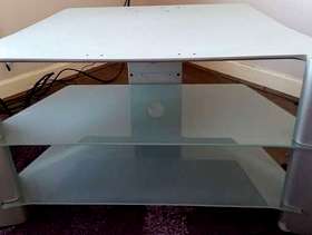 Freecycle FREE TO COLLECTOR Three shelved glass TV stand, not required ...