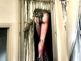 Freecycle Bespoke moulded frame Canvas: The Peeping Showgirl