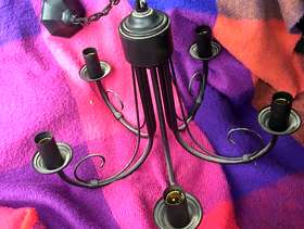 Freecycle Black metal chandelier