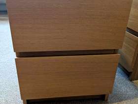Freecycle Malm light oak bedside cabinets