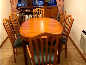 Freecycle Dinning room table and six chairs