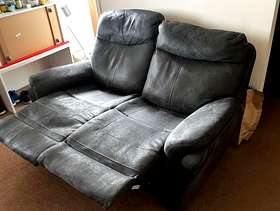 Freecycle Leather 2 Seater Recliner Sofa – Brown