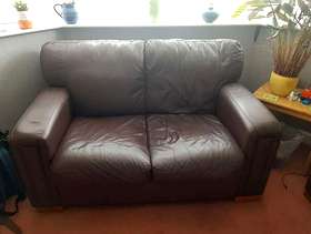 Freecycle 2 seater brown leather sofa