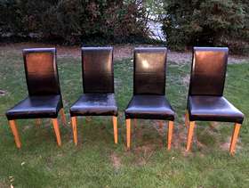 Freecycle 4 black faux leather dining chairs