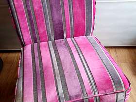 Freecycle Striped velour small occasional chair.