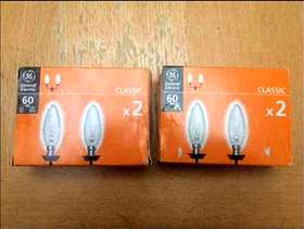 Freecycle BRAND NEW 4 x 60W Clear Candle Tungsten Filament Light ...