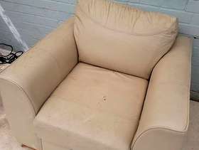 Freecycle Cream leather armchair