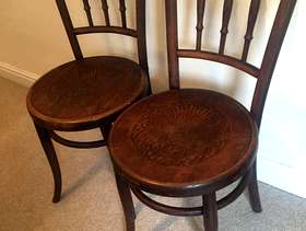 Freecycle 2 x wooden 'bistro' chairs