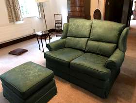 Freecycle 2 seater settee with matching pouffe