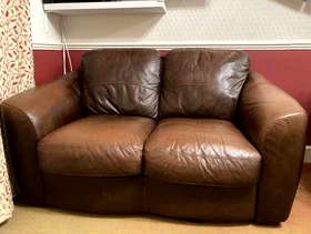 Freecycle 2 Seater chocolate brown leather sofa- free to a good ...