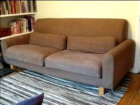 Freecycle Ikea brown three seater sofa