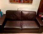 Freecycle 2 seater wide leather sofa