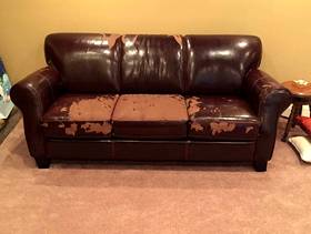 Freecycle Leather sofa and chairs