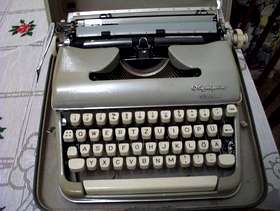 Freecycle Olympia Colortip portable typewriter