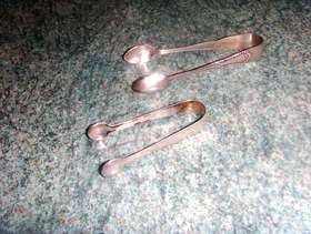 Freecycle 2 pairs solid silver sugar tongs