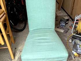 Freecycle Set of eight upholstered dining chairs