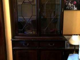 Freecycle Display dark wood glass cabinet