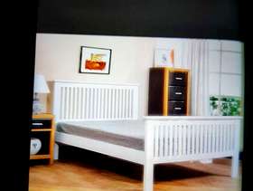 Freecycle White wooden 5ft bed base.