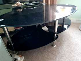 Freecycle Black glass coffee table