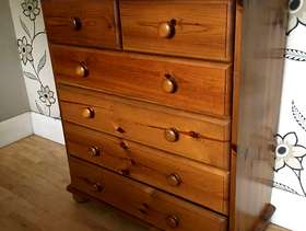 Freecycle Pine chest of six drawers
