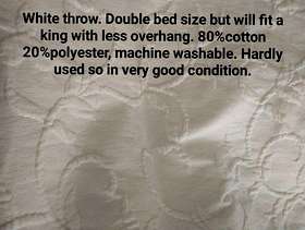 Freecycle White cotton throw/ bedspread