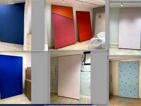 Freecycle Office/ Showroom decor - large painted canvas flats