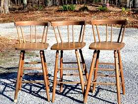 Freecycle Pair of wooden bar stool/chair with back