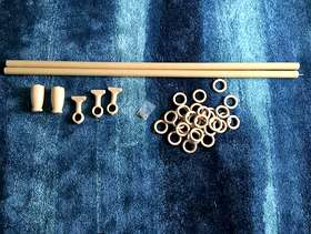 Freecycle Long wooden curtain pole complete