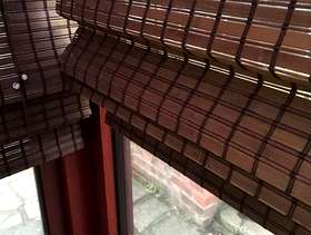 Freecycle Chocolate Brown Woven Wooden Roman Blinds x 2 L 165 ...