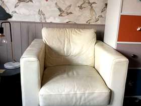Freecycle Cream leather armchair