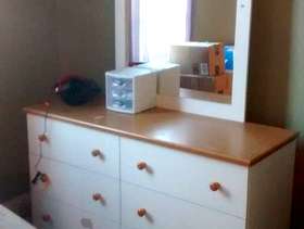 Freecycle White dresser and nightstand