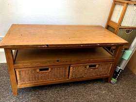Freecycle Wooden coffee table/TV bench - must go by 4th August