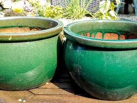 Freecycle 2 glazed plant pots