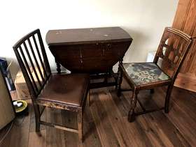 Freecycle Folding dining table and two chairs