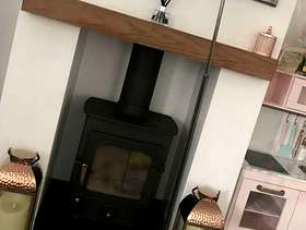 Freecycle Smoked grey curved floor lamp