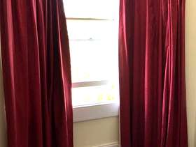 Freecycle 3 Red Curtains