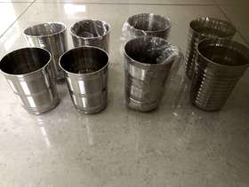 Freecycle 8 Stainless steel glasses in different sizes New Unused