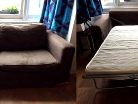Freecycle Brown Sofa bed - well worn, very comfy but bed ...