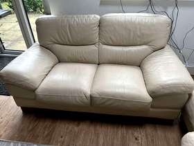 Freecycle 2 x 2 cream leather sofas from DFS