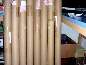 Freecycle Eight straight blackout roller blinds chocolate.