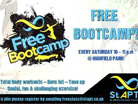 Freecycle Free Bootcamp every Saturday at Highfield Park!