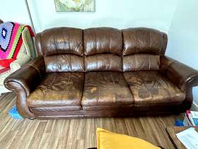 Freecycle Brown Leather Sofa