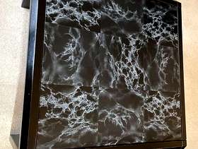 Freecycle Beautiful black coffee table with mottled grey/black glass insert - ...