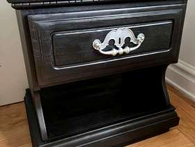 Freecycle Black Solid Wood Modern Side Table Night Stand