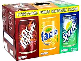 Freecycle Dr Pepper, Fanta Orange, Sprite Mixed Case 30 x 330ml