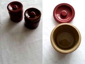 Freecycle Old Small Glazed Pots with Lids