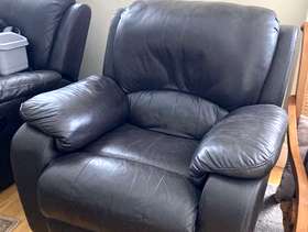 Freecycle Rocker dark brown leather chair