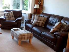 Freecycle Brown Leather Sofa & 2 Chairs