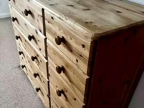 Freecycle Solid pine chest of drawers and 2 x beside units